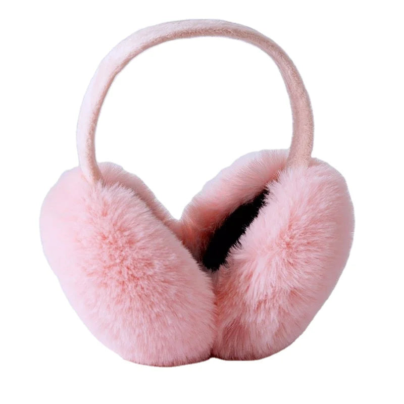 MWFur Fashion Girls Folded Cute Soft Faux Fur Earmuff for Lady Winter Lovely Furry Plush Fur Ear Warmer Oversize