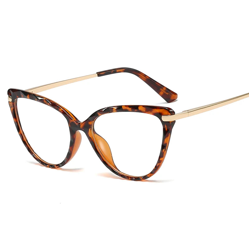 Luxury Designer Retro Cat Eye Glasses for Women Female Eyewear with TR90 Frame Transparent Cat's Eye Spectacles