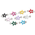 Alloy Enamel Pentagram Charms Pendants Star Pendant Connectors Double Loops Charm Necklace Bracelet DIY Artifact Jewelry Making