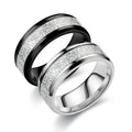 Classic 8mm Tungsten Surface Brushed Stainless Steel for Women Men Couples Ring Jewelry for Wedding Accessories Fashion