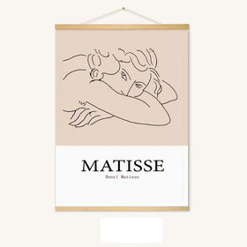 Wholesale Custom Art Canvas Print Minimal Painting Poster Wooden Frames Scroll Wall Poster Hanger