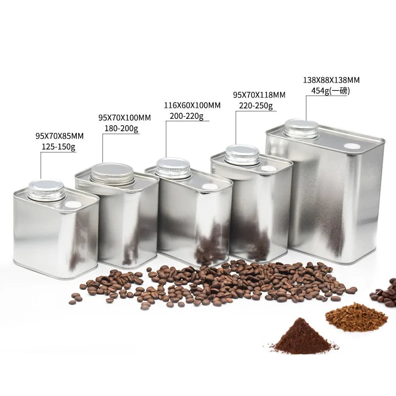 Wholesale 150g-250g Metal Tin Can Packaging Screw Top for Coffee Beans Oil Food Snacks Bread Candy Chocolate with Glue Seal