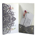 China Suppliers Laser Cut Pocket Folder Wedding Invitation Card with Small Card MegaBDM