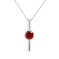 Simple Classic Design Round Brilliant Cut Pendant 925 Silver 5A Cubic Zirconia Shiny Pendant Necklace Wholesale