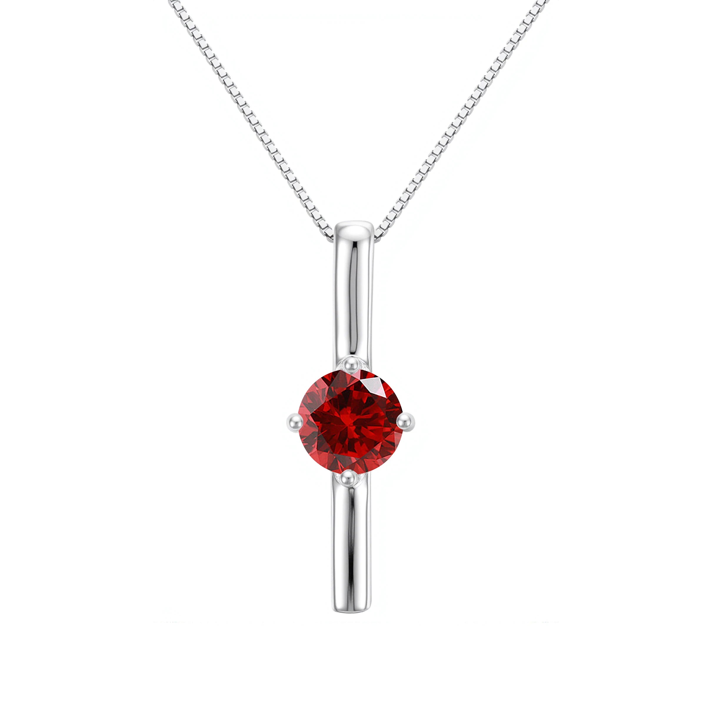 Simple Classic Design Round Brilliant Cut Pendant 925 Silver 5A Cubic Zirconia Shiny Pendant Necklace Wholesale