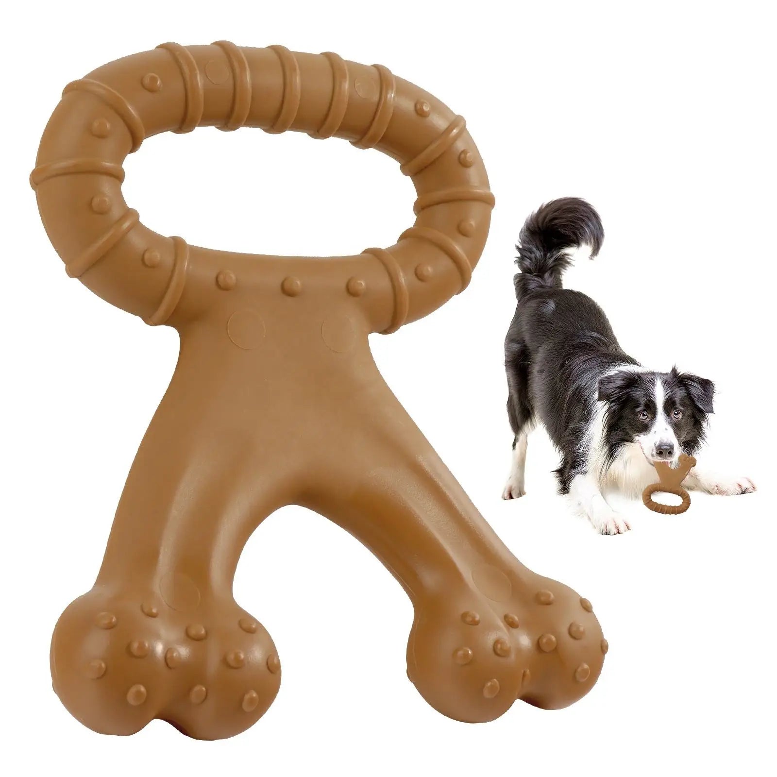 Eco-Friendly Durable Nylon Pet Squeak Chew Toy Interactive Teeth Cleaning Dog Toy