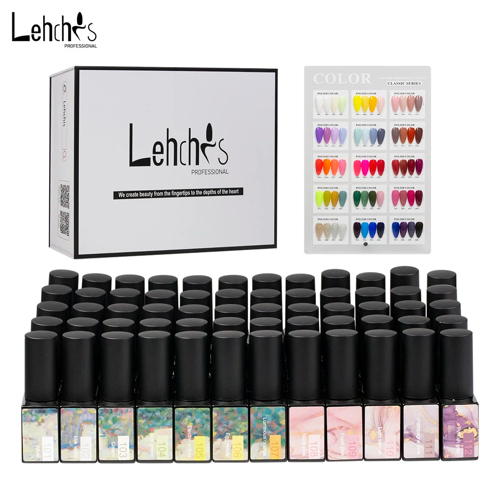 Lehchis New Manufacturer's Nail Polish Gel Set Long-Lasting UV with LED Light Therapy Top & Base Coat for Nail Art