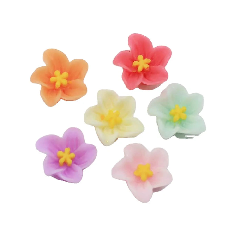 Colorful Flatback Flower Charms Resin Cabochon for Scrapbook Phone Case Embellishment Diy