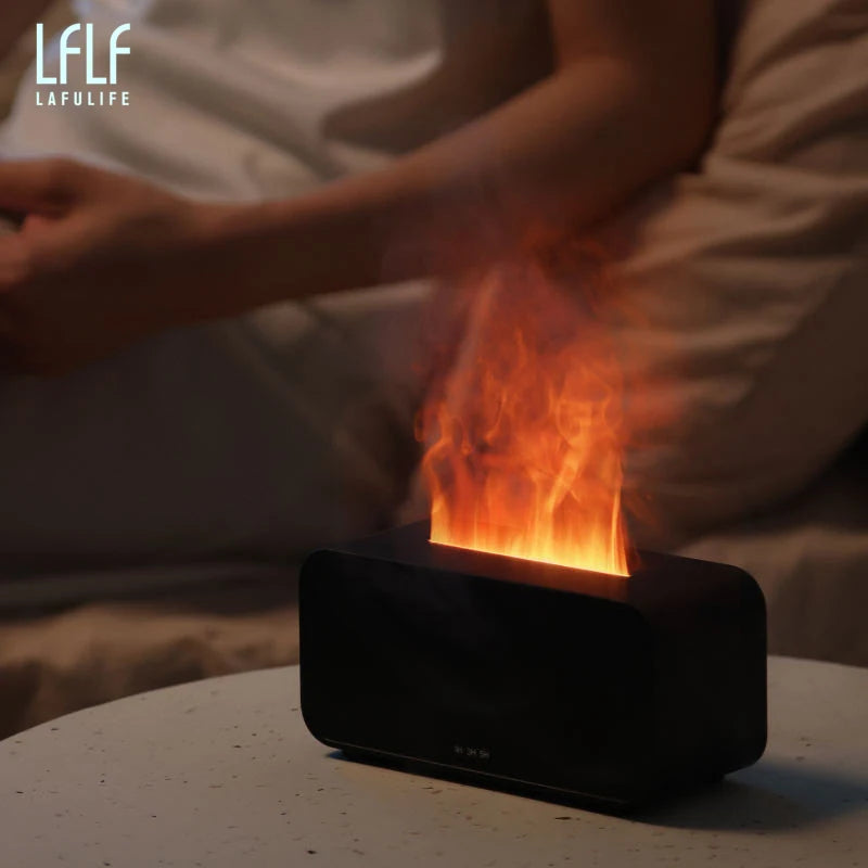 New Simulation Flame Fireplace Humidifier Ultrasonic Aroma Diffuser Home Fireplace Diffuser Colorful Flame Aroma Diffusers