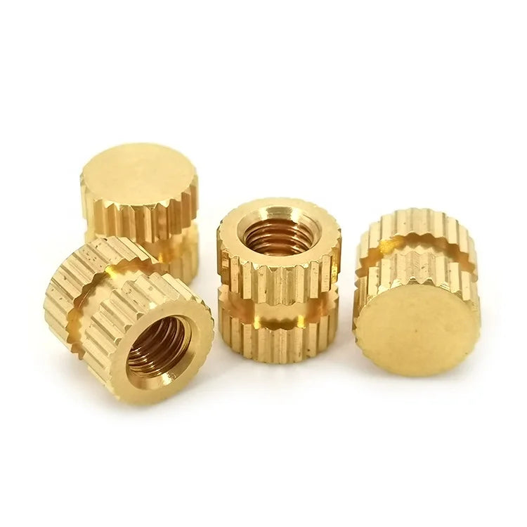 Brass Pure Copper Metric Thread Injection Molding Knurl Insert Nut Nutsert M2 M2.5 M3 M4 M5 M6 M8 M10 Solid MegaBDM