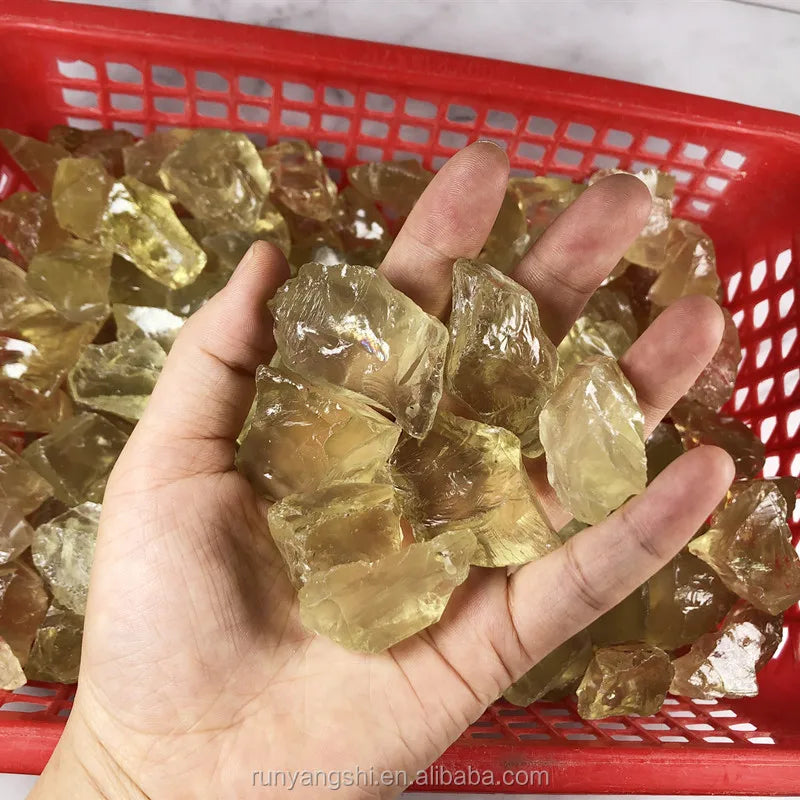 Wholesale Natural Healing Gemstone Raw Citrine Quartz with Beautiful rainbow Flashy Rough Yellow Citrine for Reiki