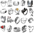 Bohemian Knuckle Ring Sets Fashion Finger Vintage Silver Stackable Rings for Women Knuckle Midi Rings