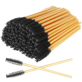 Wholesale Cheap Price Makeup Gold Handle Black Wand Disposable Mascara Eyelash Brush