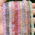 AsVrai U 6x6mm Colorful Natural Stone Crystal Beads Square Round Loose Spacer Beads for Jewelry Making DIY Bracelet Accessories