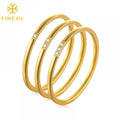 Minimalist Dainty Stainless Steel Square Cz Cubic Zirconia Gold Plated Women Jewelry Simple Zircon Rings