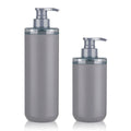Luxury Grey HDPE 500ml 800ml Customized Plastic Bottles Personal Care Packaging Press Pump Vessels for Shampoo Shower Gel Lotion