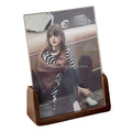 U-Shaped Black Walnut Wooden Picture Frame with High Definition Acrylic Cover 4"x6" 5"x7" Tabletop or Desktop Display Racks