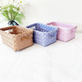 Customized PP Woven Rectangle Storage Basket Colorful with Handles for Gifts