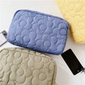 Quilted Flower Cosmetic Bag Travel Makeup Bag for Women Girls Organizer for Makeup Accessories