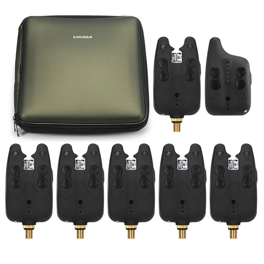 Wireless Fishing Alarm Fishing Bite Alarms Set Fishing Receiver Sound Alert Kit Led Alarm Indicator with Portable Case