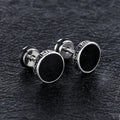 Hot Sale Black Faux Gauges Ear Tunnel Stainless Steel Stud Earrings for Men Women