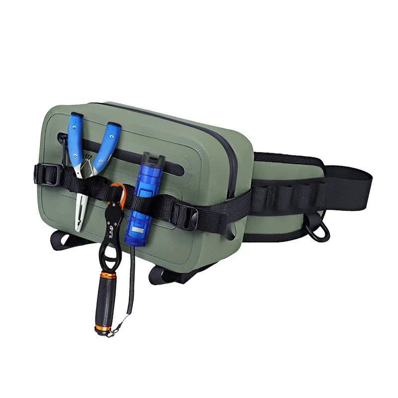 Factory Outdoor Multifunctional Portable Hanging Polyester Waterproof 2L Anti Theft Unisex Fishing Rod Holder Fishing Waist Bag