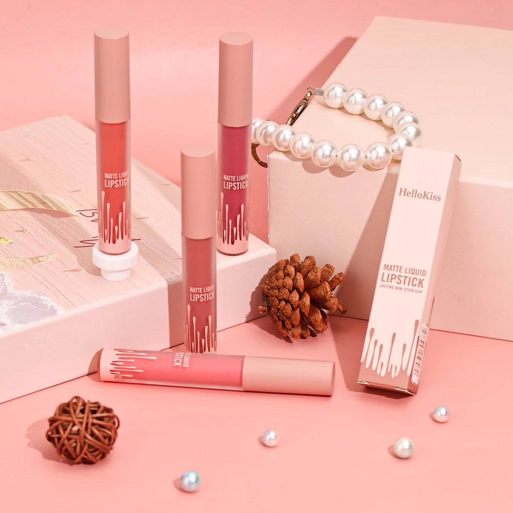 Matte Lip Gloss Stick 6-Hour Soft Waterproof Non-Sticky Finish Smooth Application Liquid Lipstick