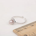 R030573 DIY 6-8mm Natural Freshwater Pearl Ring Accessory 925 Sterling Silver Adjustable Size Engagement Jewelry Ring for Women MegaBDM
