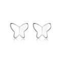 Fashion 925 Sterling Silver butterfly Glossy Women Simple Exquisite Tiny Stud Earrings