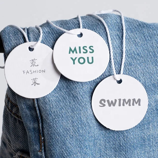 Custom Logo Printed Round Paper Hang Tags Colorful Garment Hanging Labels for Clothing