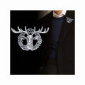 Vintage Western Men Garment Ornament Pins 3D Elk Head Emblem Animal Women Suit Accessories Coat blazer Design Alloy Lapel Brooch