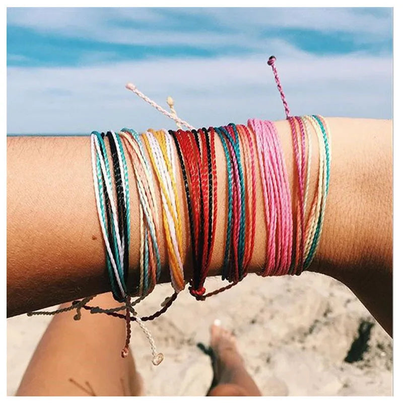 100% Waterproof and Handmade Wax String Bracelet Braided Bracelet for Women Colorful Friendship Bracelets for Women