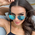 VIFF HM19650 Fashionable Pink Love Heart Shape Sunglasses Wome
