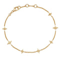LOZRUNVE 925 Silver Fashion Lucky Gold Stars Charm Station Bracelet Women Jewelry Accessories