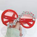 7311 Luxury Oversized Sunglasses for Women Trendy White PC Frame Large Bling Diamond Rhinestone Trendy Trendy Large Frame Shades