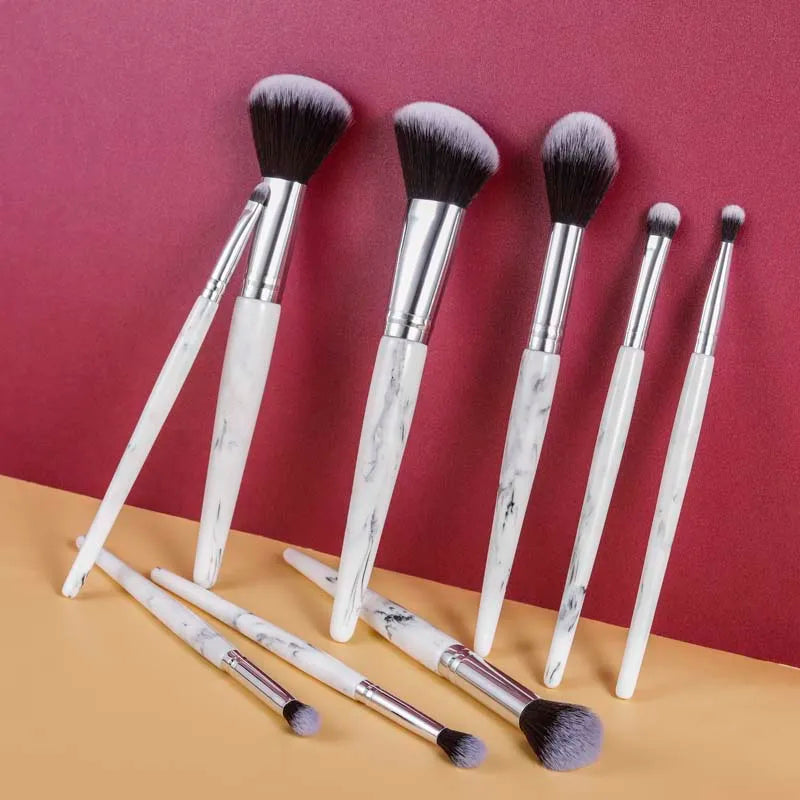 Suppliers Gracedo New Design Customization 10 Pcs Marble Luxury Professional Makeup Brush Set White Bag Concealer Compatible