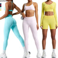 2025 New Wholesale Sports & Fitness 4-Piece Women's Yoga Set With Custom Logo Seamless Gym Activewear