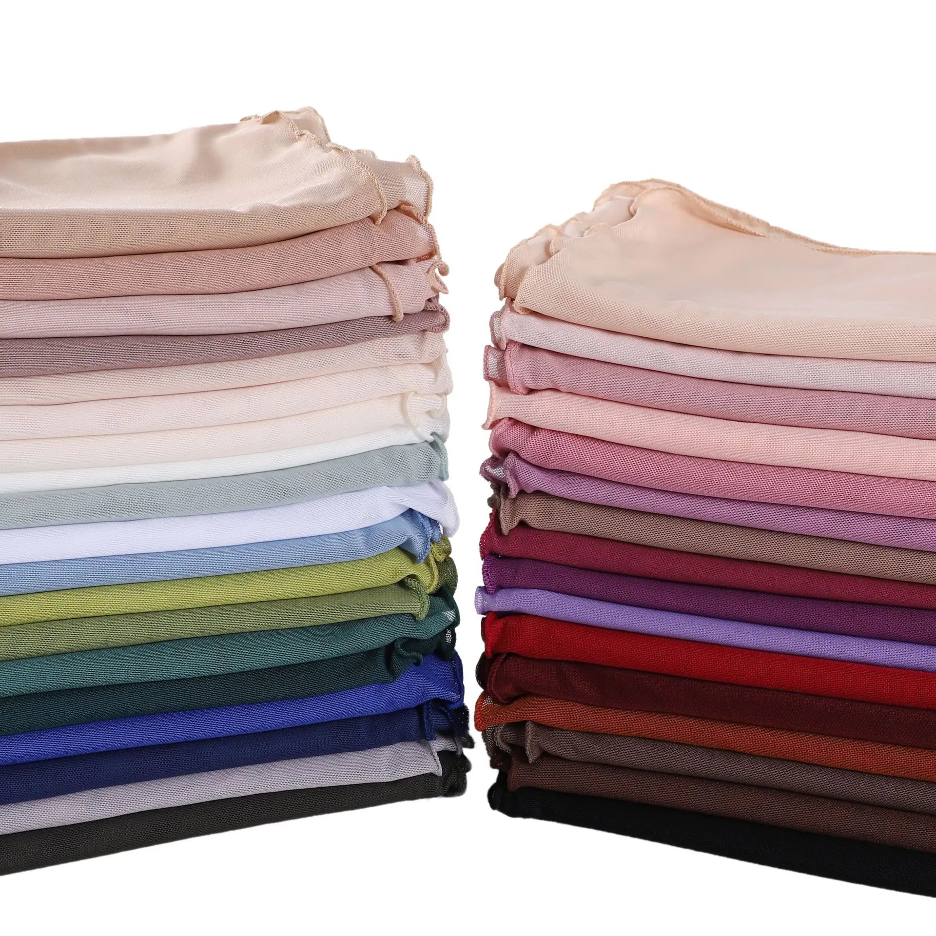 Custom Super Soft Candy Color Solid Color Stretch Gauze Long Towel Monochrome Lightweight Breathable Skin Hijab Muslim Autumn