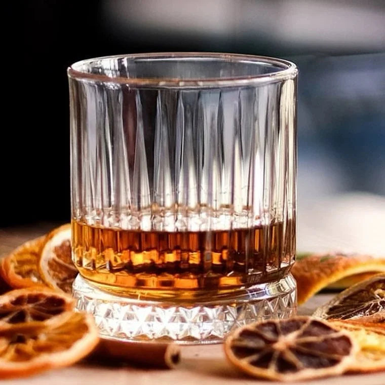 American Ins Style Diamond Base Old Fashion Beer Whisky Cup Highball Glass Striped Design for Party Vaso De Whisky