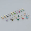BASQUESUN Factory New Fashionable S925 Pure Silver Inlaid with Colorful Flower Zircon Sweet and Exquisite Stackable Earrings