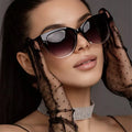 High Quality Oval Shade Silver Fashion Cat Eye Beach Shaped Plastic Shades Unisex UV Protection Sunglasses for Outdoor