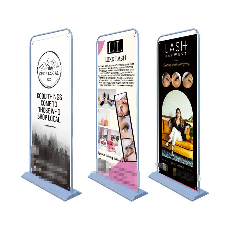 Supermarket Top Quality Banner Display Rack Door Shape Banner Stand for Exhibition Show Advertising Iron Gate Type Frame