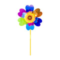 Shining Windmill Rainbow Sunflower Pinwheel Outdoor Toys Garden and Children Party Decoration Sparkling Wooden Windmill for Kids