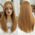 Japanese Fiber 13x 6 Lace Front Wig Blonde Silky Straight Synthetic Wig for Women's Daily Party Cosplay Use Heat Resistant Fiber