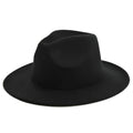 Wholesale Unisex Big Wide Flat Brim Wool Fedora Hat with Custom Logo Print Plush Style Four Seasons Use Party & Daily Wear