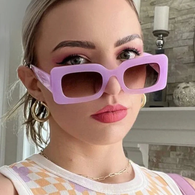 Hot Selling Retro Vintage Small Frame Square Sunglasses Simple Colorful Sunglasses Women Men Shades Sunglasses Trendy
