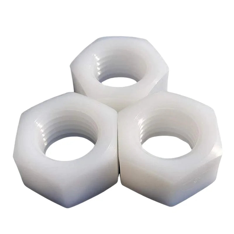 M2-M14 Hexagonal Nylon Plastic Insulated Nuts White Hexagonal Nuts in Stock Light Weight and Corrosion Resistant