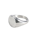 Cheap Ladies Men's Jewelry Polished Stainless Steel Round Signet Ring
