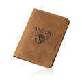 Crazy Horse Leather Travel Wallet for Men Credit Card Cover Boarding Passes Notes Travel Passport Holder