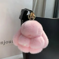 10cm Rex Rabbit Plush Bunny Fur Pendant Bag Ornaments Keychain Mobile Phone Accessories Car Keyring Bunny Pompom Fluffy Keychain